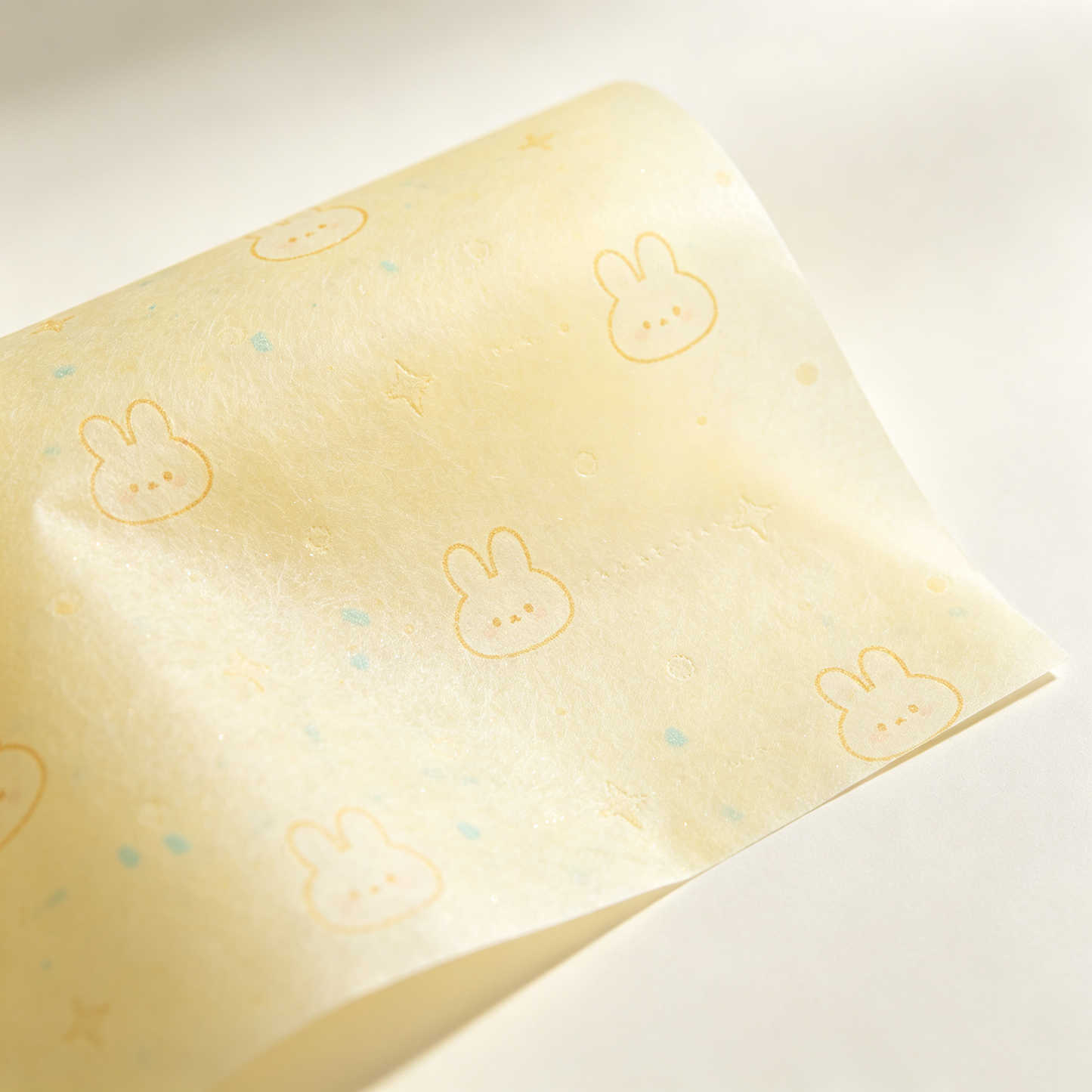 Ivory Bunny Gold Star Wrapping Paper