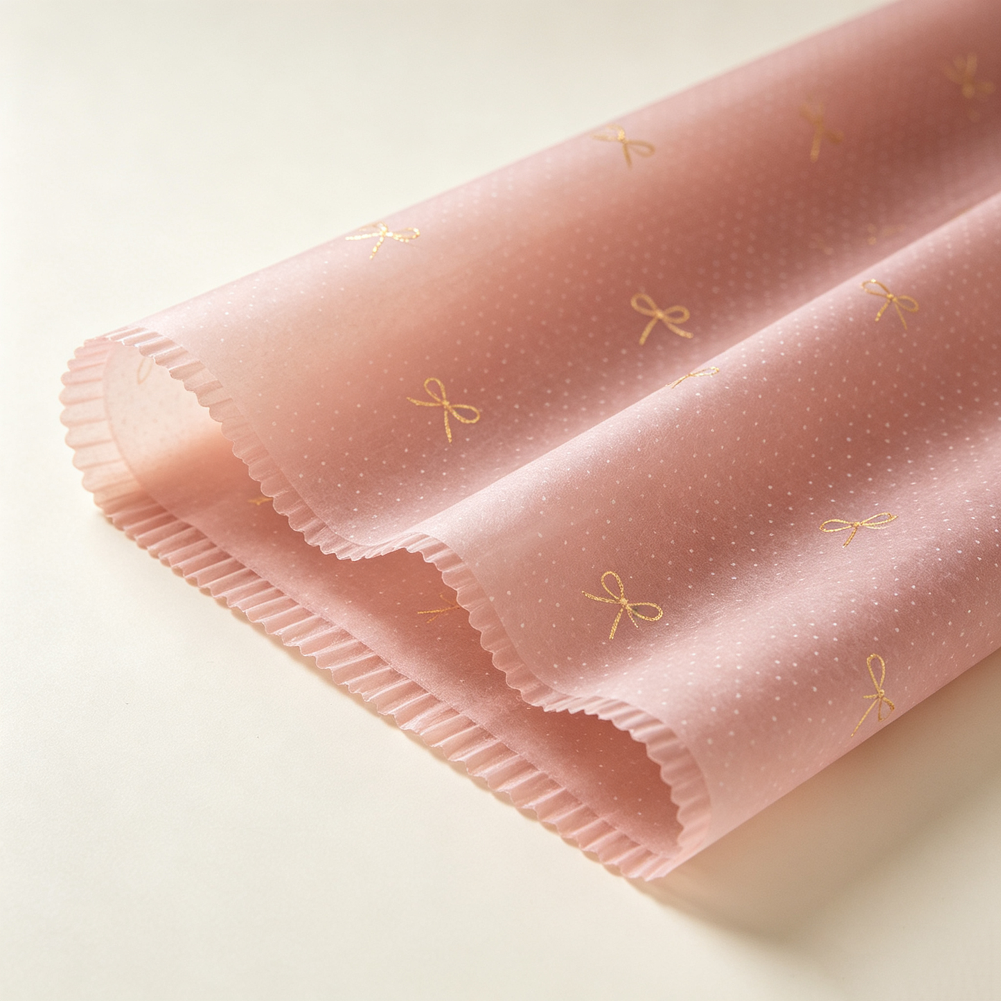 Pink Polka Dot Bow Wrapping Paper