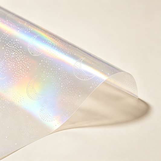 Iridescent Moon Star Holographic Film