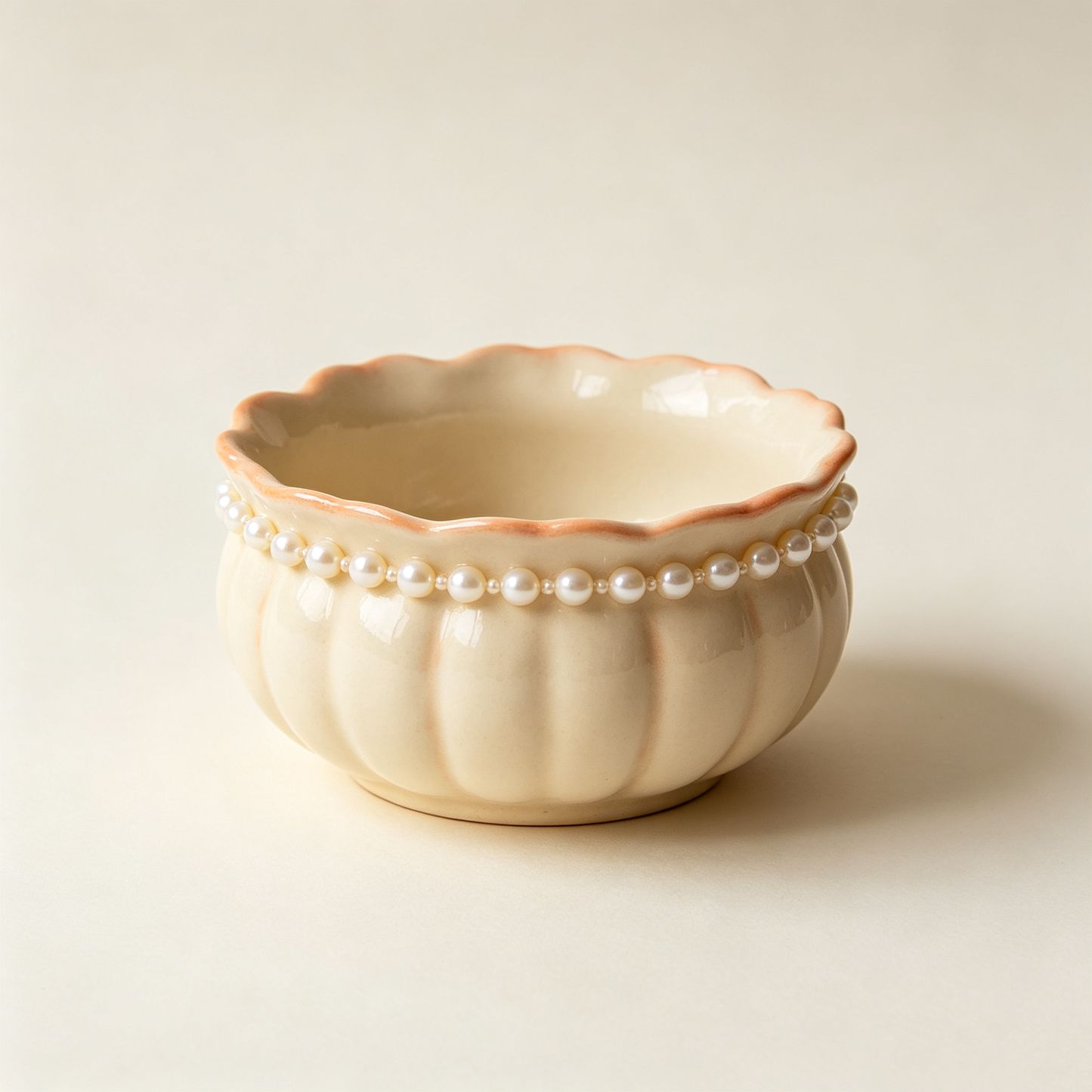 Cream Pearl Pumpkin Planter