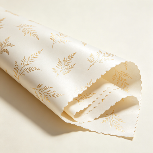 Ivory Gold Leaf Wrapping Paper