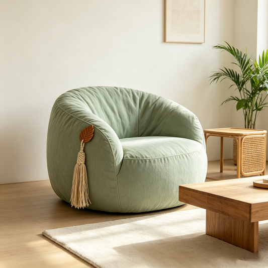 Mint Green Lounge Wooden Leaf Chair