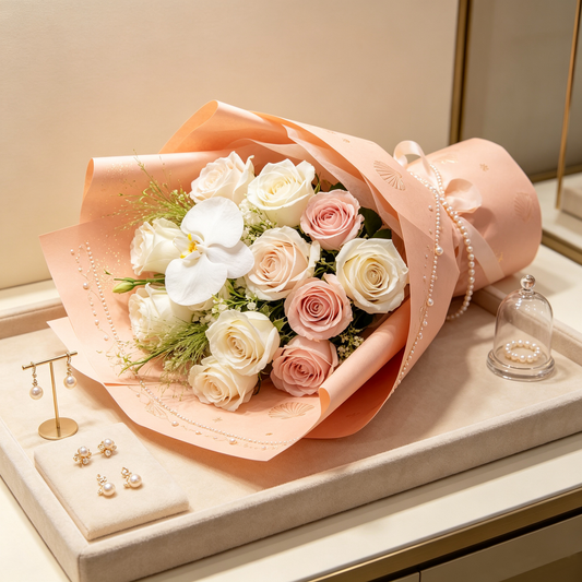 Blush Pink Shell Pearl Wrapping Paper