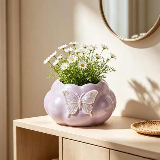 Lavender Cloud Butterfly Crystal Planter
