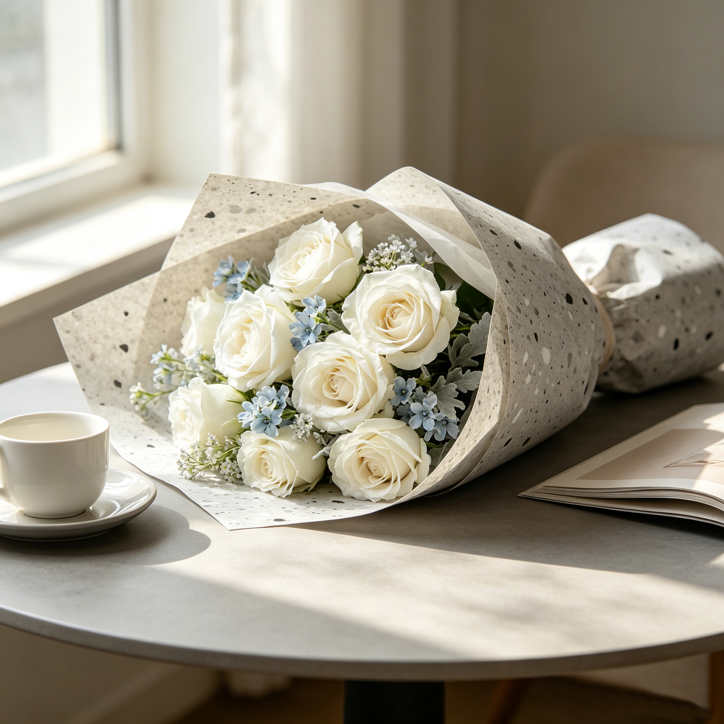 Grey Terrazzo Speckled Wrapping Paper