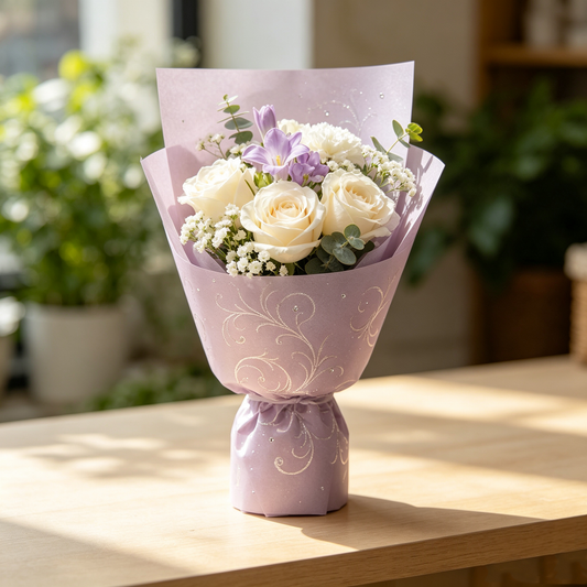 Lilac Pearl Vine Wrapping Paper