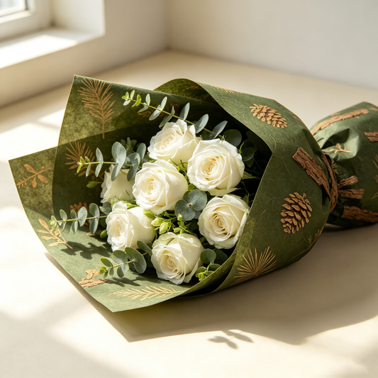 Forest Green Pinecone Wrapping Paper