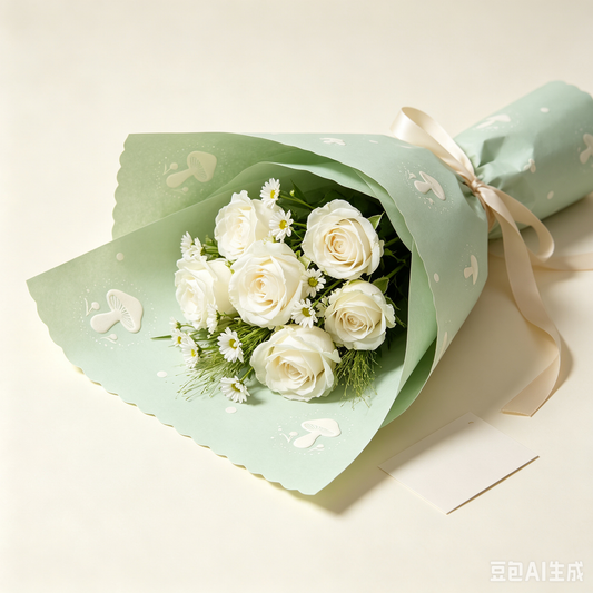 Mint Green Mushroom Wrapping Paper