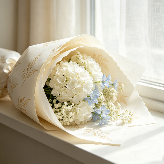Ivory Gold Leaf Wrapping Paper