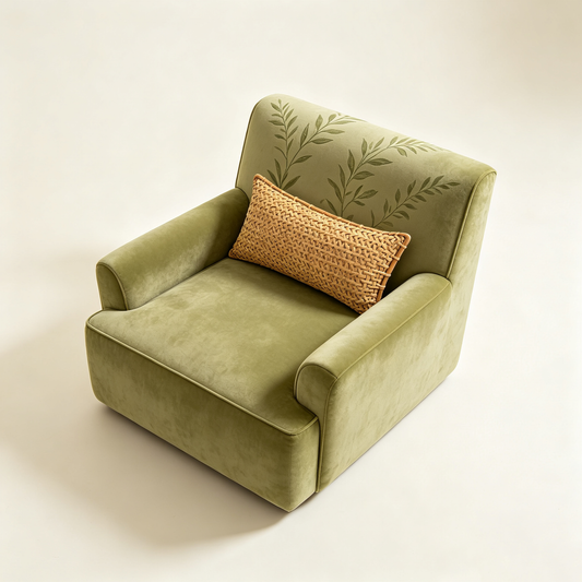 Olive Green Velvet Accent Chair