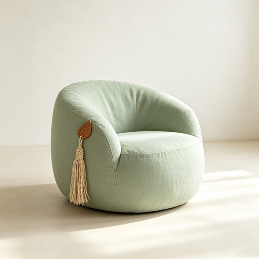 Mint Green Lounge Wooden Leaf Chair