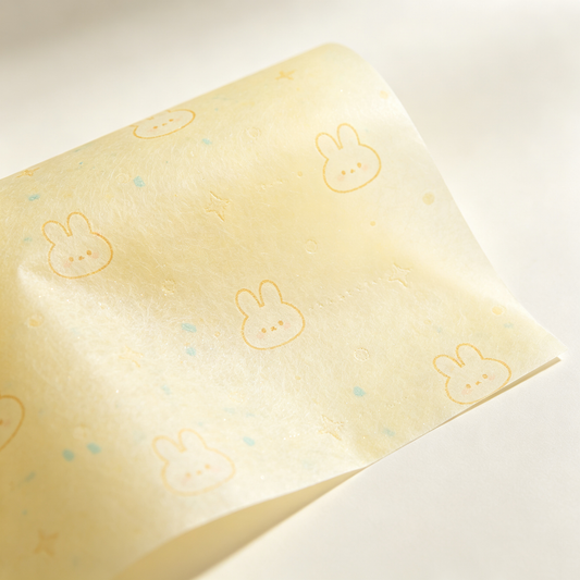 Ivory Bunny Gold Star Wrapping Paper