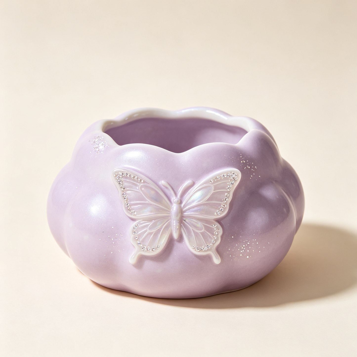 Lavender Cloud Butterfly Crystal Planter