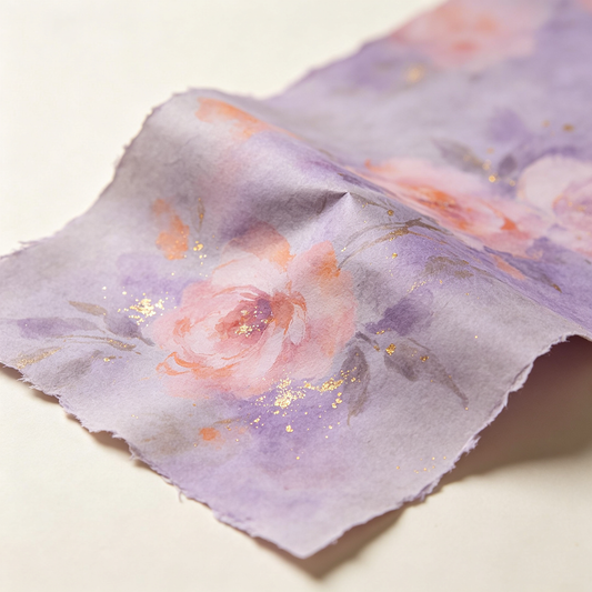 Lavender Watercolor Rose Handmade Paper