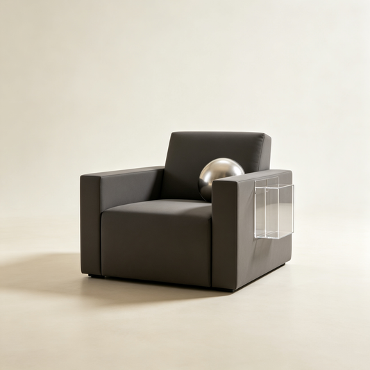Dark Grey Modular Acrylic Shelf Armchair