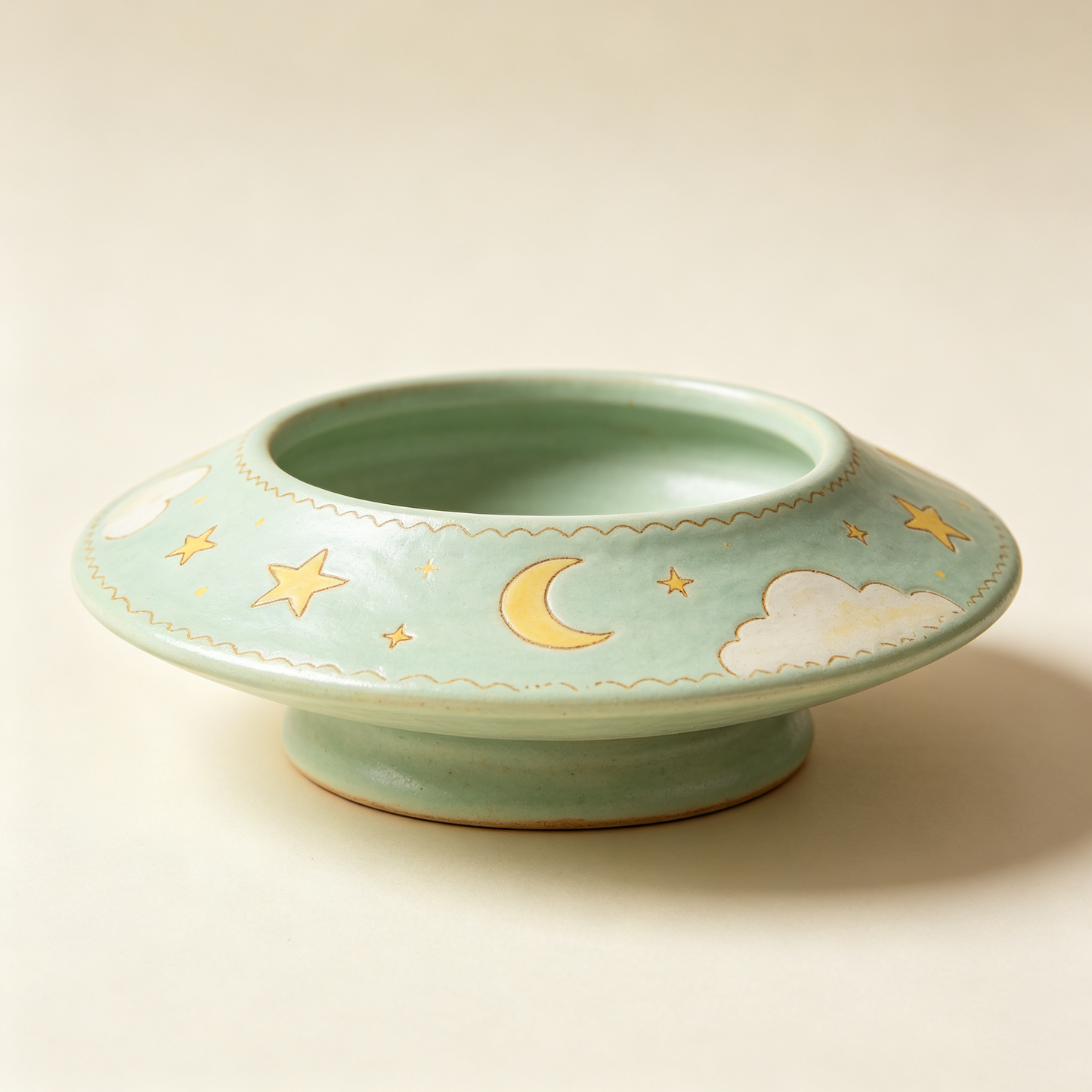 Mint Moon Star Cloud Bowl Planter