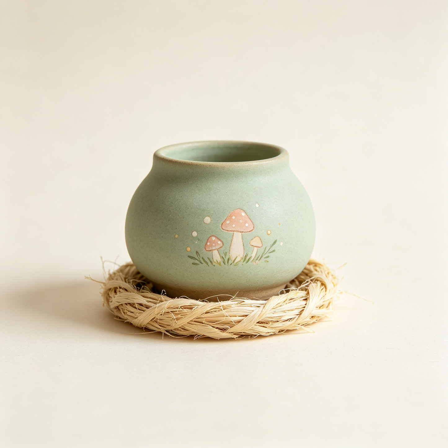 Mint Green Mushroom Planter