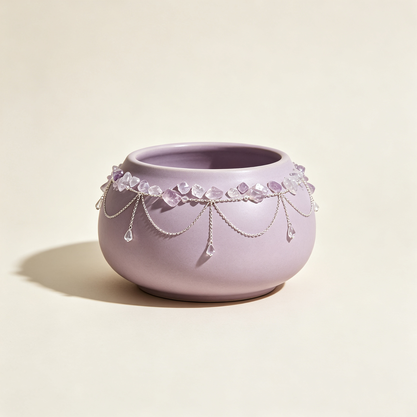 Lavender Fringe Charm Ceramic Planter