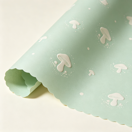 Mint Green Mushroom Wrapping Paper