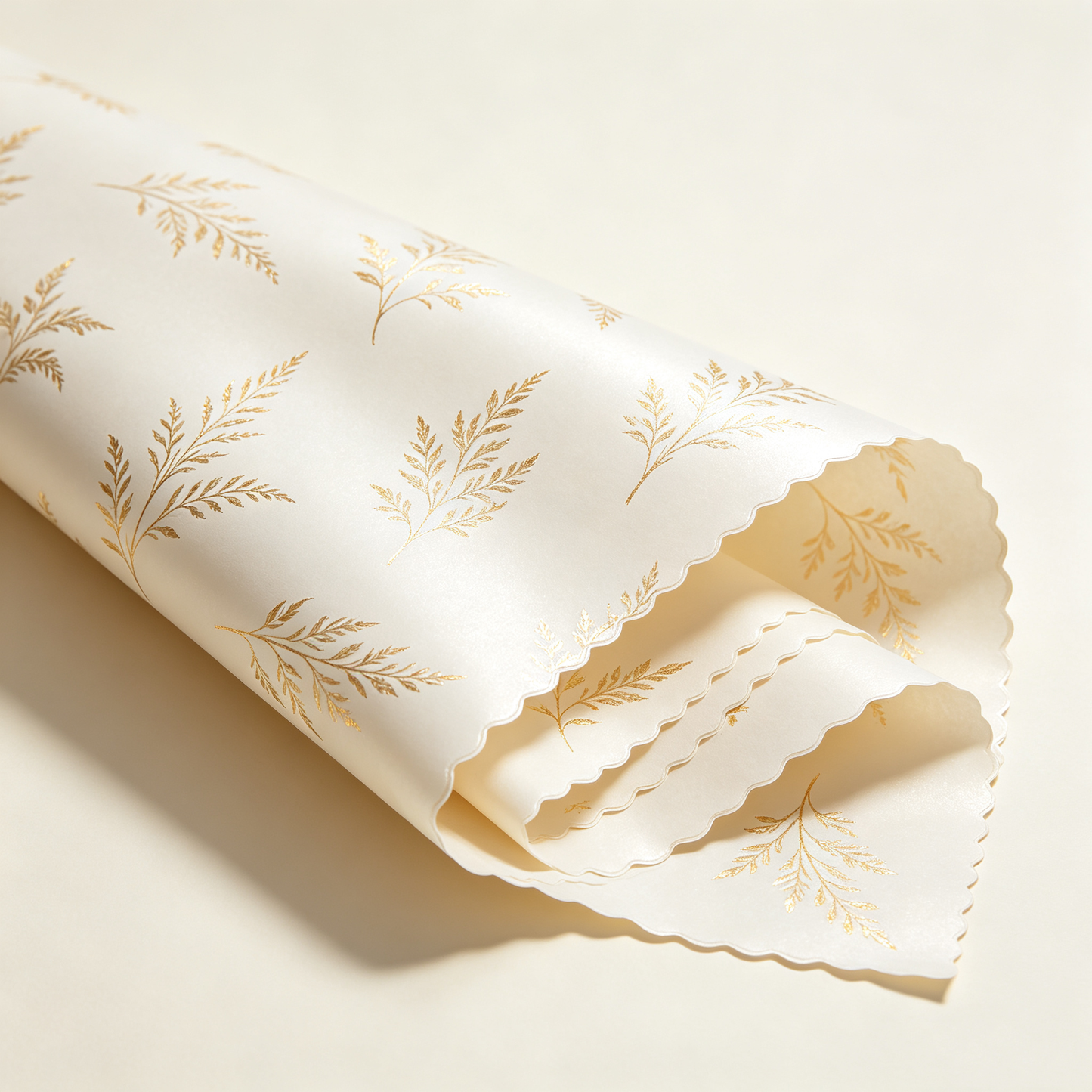Ivory Gold Leaf Wrapping Paper